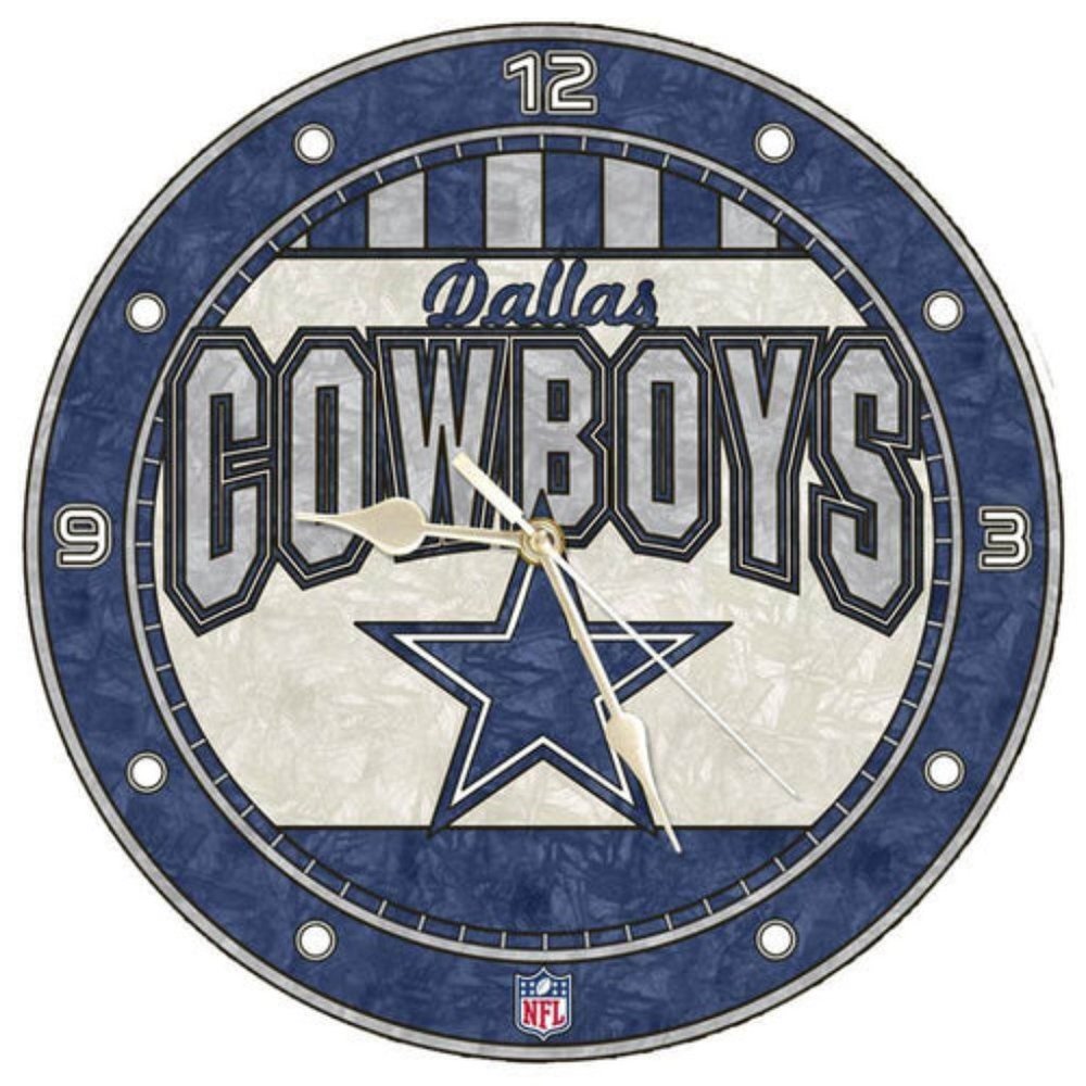 Dallas Cowboys Art Glass Clock